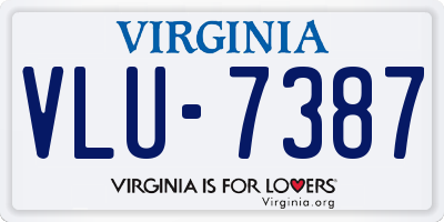 VA license plate VLU7387