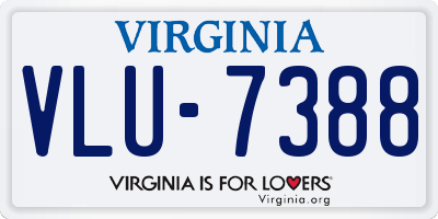 VA license plate VLU7388