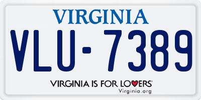 VA license plate VLU7389