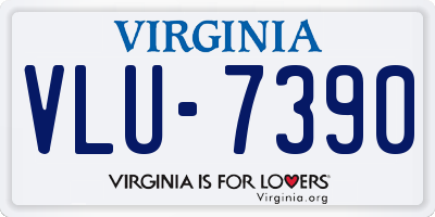 VA license plate VLU7390