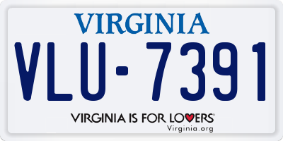 VA license plate VLU7391