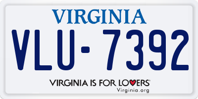 VA license plate VLU7392