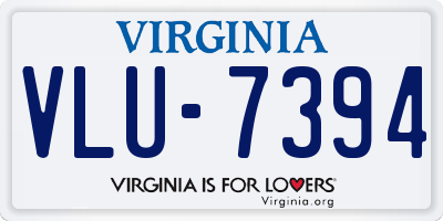 VA license plate VLU7394