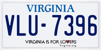 VA license plate VLU7396
