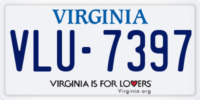 VA license plate VLU7397