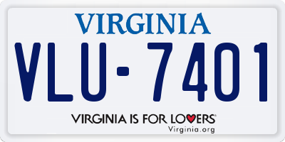 VA license plate VLU7401