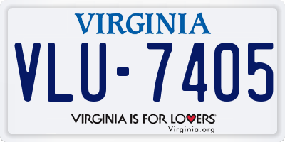VA license plate VLU7405