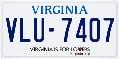 VA license plate VLU7407