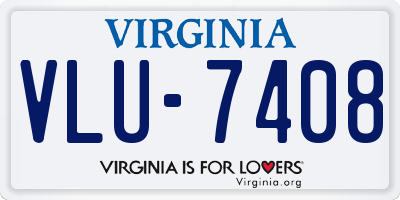 VA license plate VLU7408