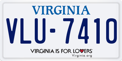 VA license plate VLU7410