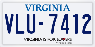 VA license plate VLU7412