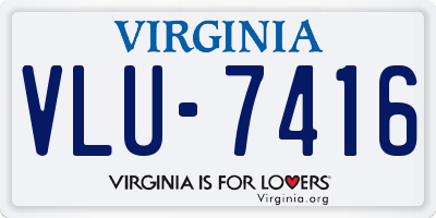 VA license plate VLU7416