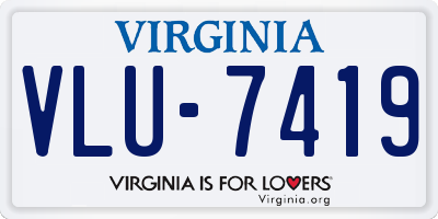 VA license plate VLU7419