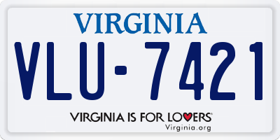VA license plate VLU7421