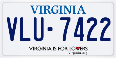 VA license plate VLU7422