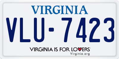 VA license plate VLU7423
