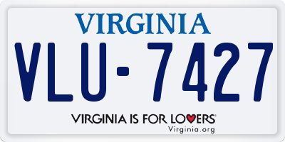 VA license plate VLU7427