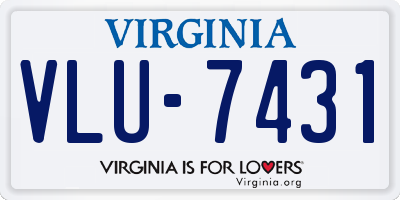 VA license plate VLU7431