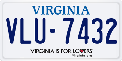 VA license plate VLU7432