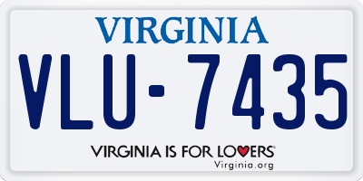 VA license plate VLU7435