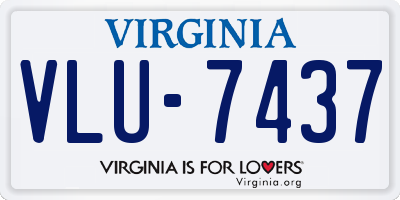 VA license plate VLU7437