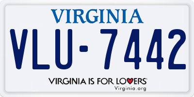 VA license plate VLU7442