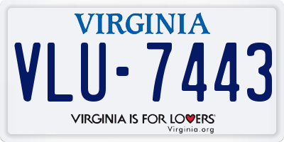 VA license plate VLU7443