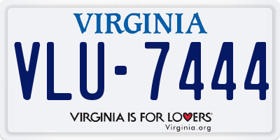 VA license plate VLU7444