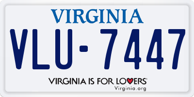 VA license plate VLU7447