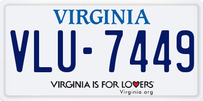 VA license plate VLU7449