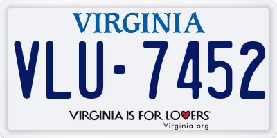 VA license plate VLU7452