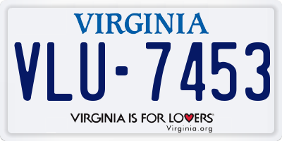 VA license plate VLU7453