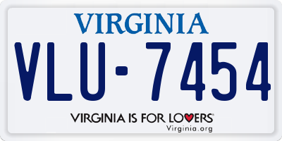 VA license plate VLU7454