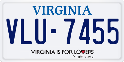 VA license plate VLU7455