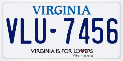 VA license plate VLU7456