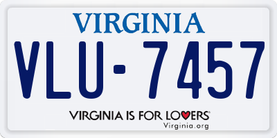 VA license plate VLU7457