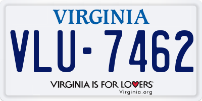 VA license plate VLU7462