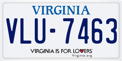 VA license plate VLU7463