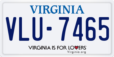 VA license plate VLU7465