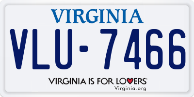 VA license plate VLU7466