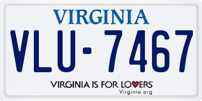 VA license plate VLU7467