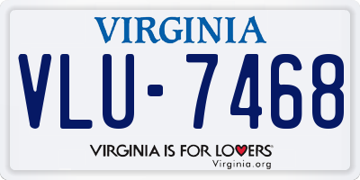 VA license plate VLU7468