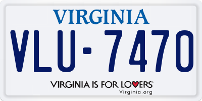 VA license plate VLU7470