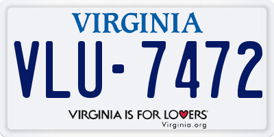 VA license plate VLU7472