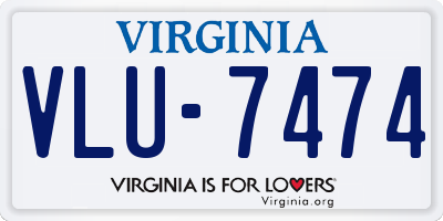 VA license plate VLU7474