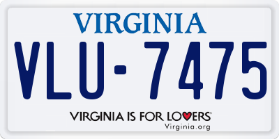 VA license plate VLU7475