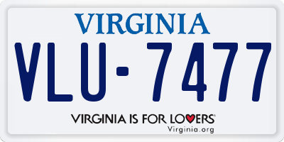 VA license plate VLU7477