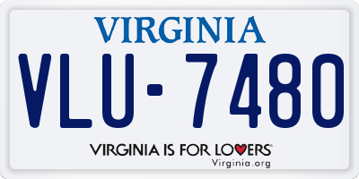 VA license plate VLU7480