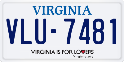 VA license plate VLU7481