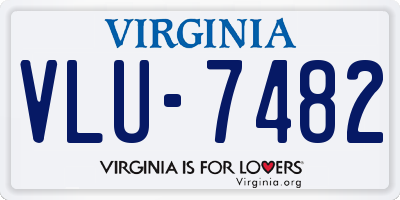 VA license plate VLU7482